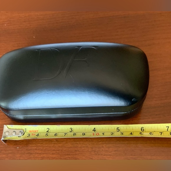 Diane Von Furstenberg black leather large size hard sunglasses case like new - Picture 5 of 8